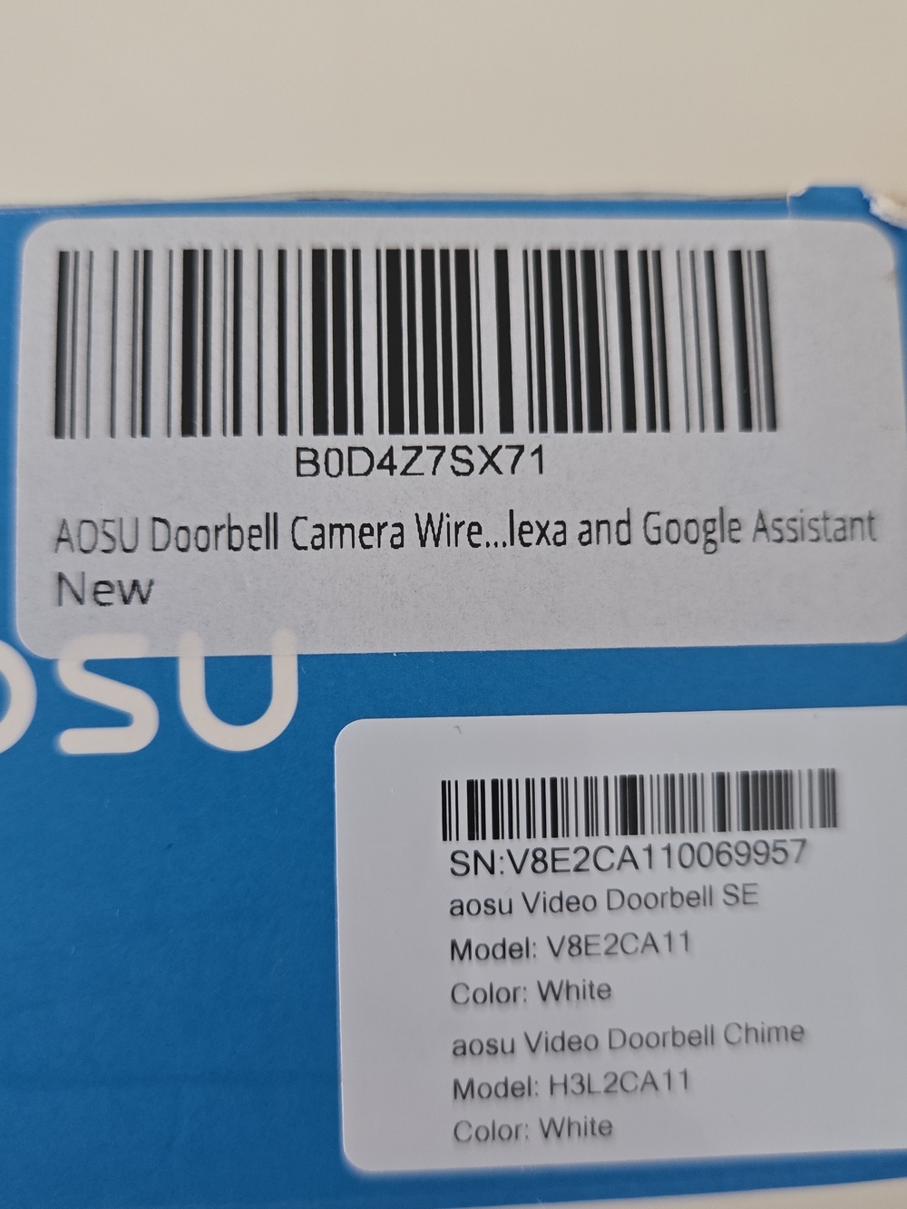 Aqsu Video Doorbell SE – White Battery-Powered Doorbell with Chime - Picture 3 of 4